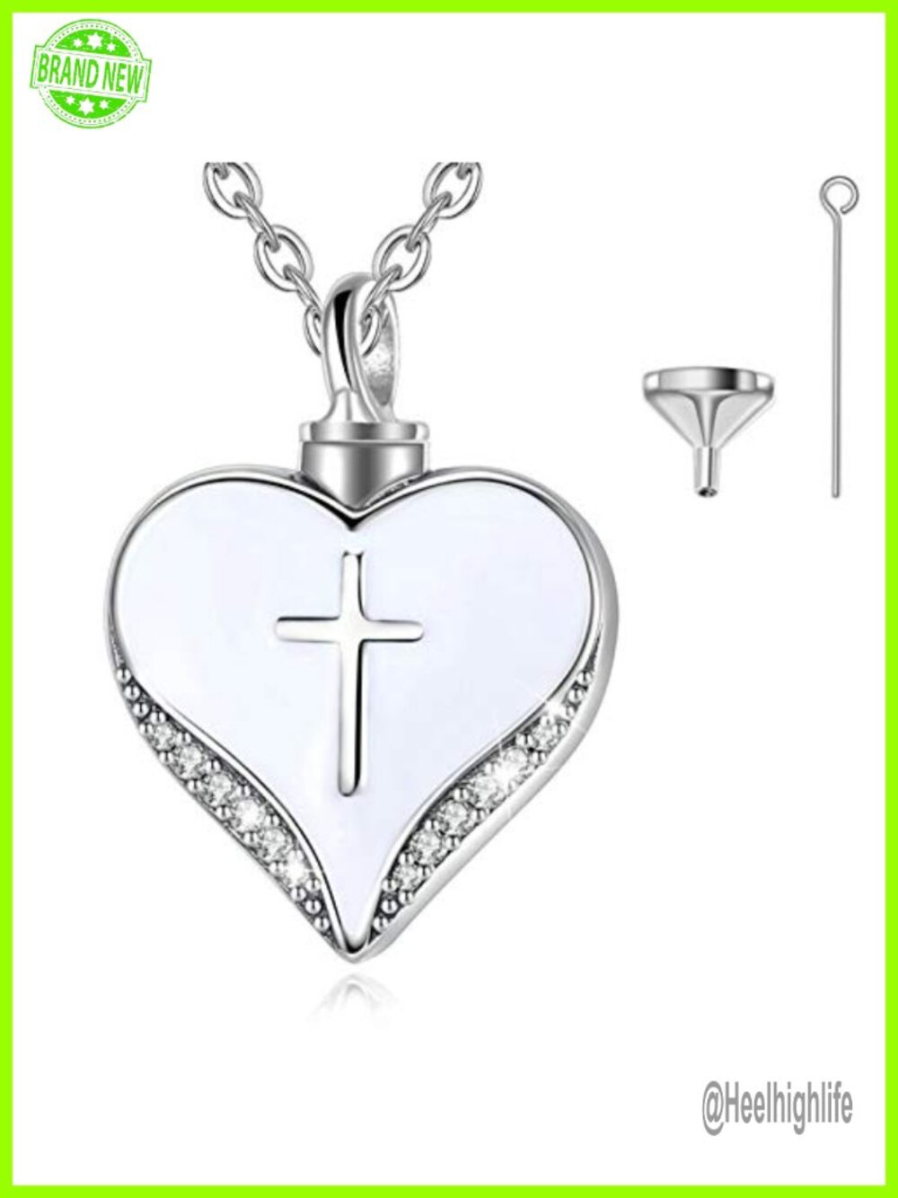 Sterling Silver Urn Necklace for Ashes 20in Memorial Pendant
